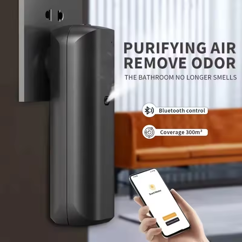 Aroma Diffuser Hotel Wall Mounted Plug-in Air Scent Oil Diffuser Machine App Control For Toilet